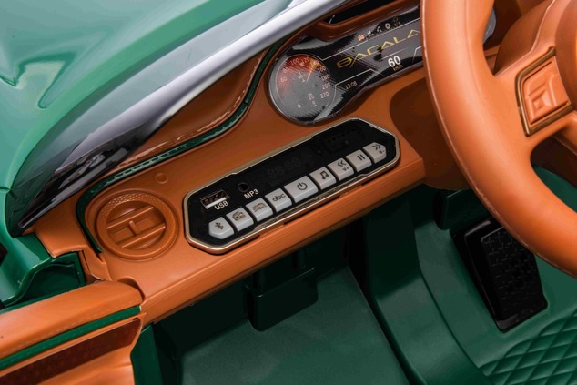 Electric Ride-on car Bentley Bacalar 12V, green, Doors opening upwards, 2.4 GHz remote control, LED 