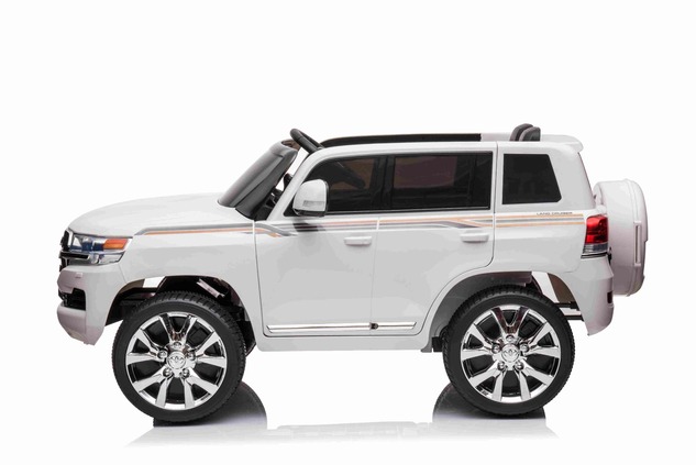 Electric Ride on Car Toyota Landcruiser 12V, WHITE, Leatherette seat, 12V/7AH Battery, Opening doors