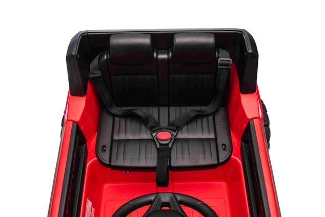 Electric ride-on car Toyota Landcruiser 12V, red, wide single seat, 2.4 GHz remote control, USB / AU