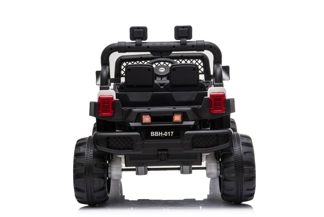 All Ride electric car with rear-wheel drive, white, 12V battery, High chassis, wide seat, Suspension
