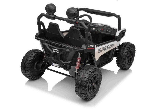 Electric Ride-on car T-REX Ride 4x4 Two-seater 24V, white, MP3 Player with USB/AUX input, 4x4 drive,