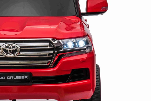 Electric Ride on Car Toyota Landcruiser 12V, RED, Leatherette seat, 12V/7AH Battery, Opening doors, 