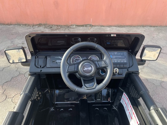 Electric Ride-On JEEP Wrangler, Orange, Double Leather Seat, Radio with Bluetooth and USB Input, 4x4