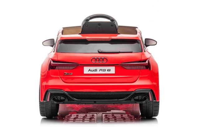Auto elettrica per bambini Audi RS6 12V, Rosso | Sedile in pelle | Porte apribili | 2 × 25 W motore 