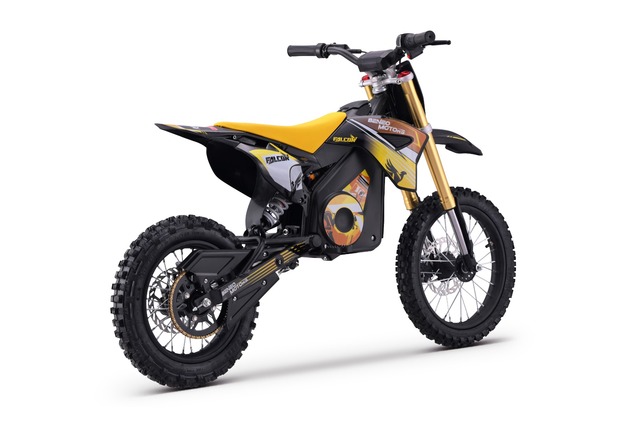 Elektro Dirtbike für Kinder 1600 W | Beneo Motors Falcon Gelb | Ab 8 Jahren | 48-V-Lithium-Akku | Ge