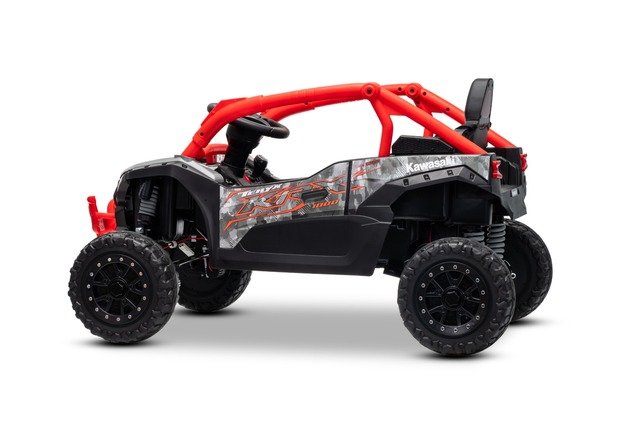 Electric Ride-on car Kawasaki TERYX KRX 1000 12V, red, single seat, rear axle suspension, 2.4 Ghz re