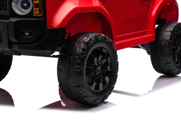 Electric ride-on car Toyota Landcruiser 12V, red, wide single seat, 2.4 GHz remote control, USB / AU