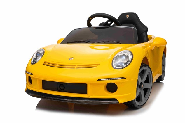 Electric Ride-on car RUF GT 12V, yellow, Opening doors, 2.4 GHz remote control, LED lights front and