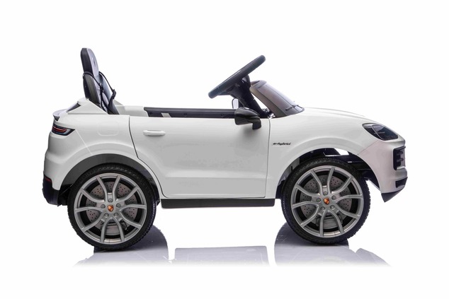 Electric Ride-on car Porsche Cayenne 12V with rear-wheel drive - Licensed (Single seat), white, Lith