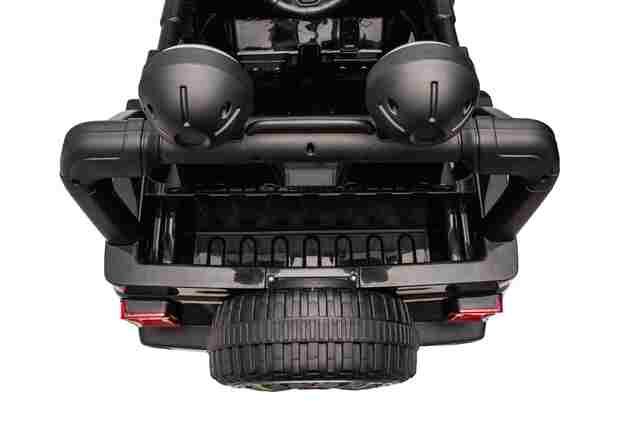Jeep per bambini 4x4, Nero, sedile in ecopelle a due posti, radio con Bluetooth e ingresso USB