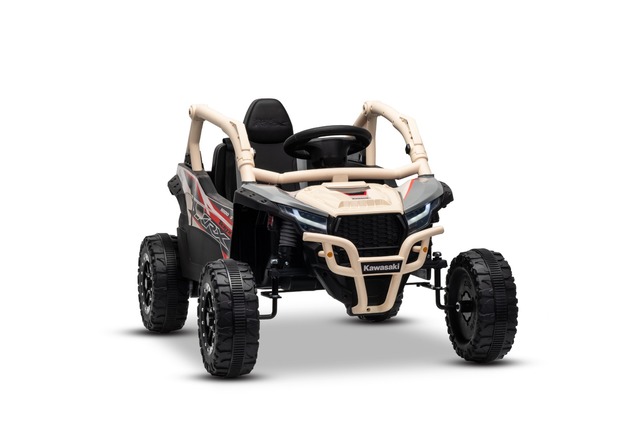 Electric Ride-on car Kawasaki TERYX KRX 1000 12V, khaki, single seat, rear axle suspension, 2.4 Ghz 