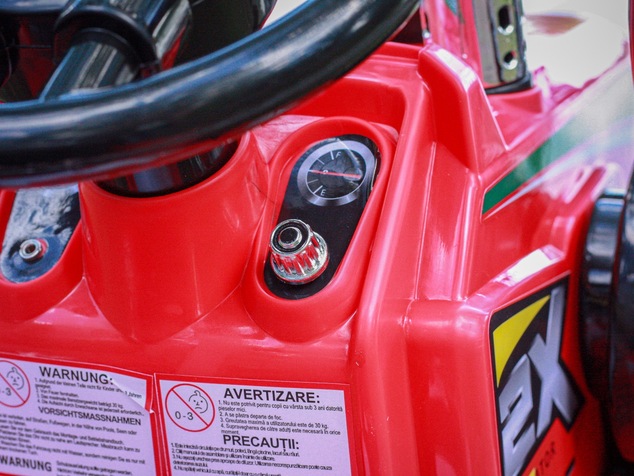 Electric Tractor MASTERS with ladle, red, Rear wheel drive, 12V battery,2 x 25W Engines, Front Ladle