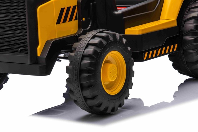 Licensed Caterpillar Electric Excavator, Single Seat, Yellow, USB Input on MP3 Player, Rear Drive wi