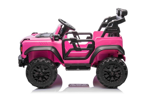 Ford Bronco XL elektrische kinderauto met achterwielaandrijving, gelicentieerd (tweezitter), roze, l