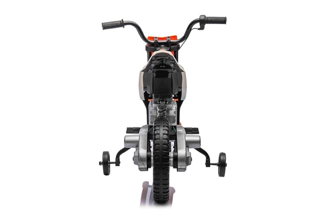 Electric Ride-on MOTOCROSS, Orange, 12V battery, EVA soft wheels, Leather seat, 2 x 25W Engine, Susp