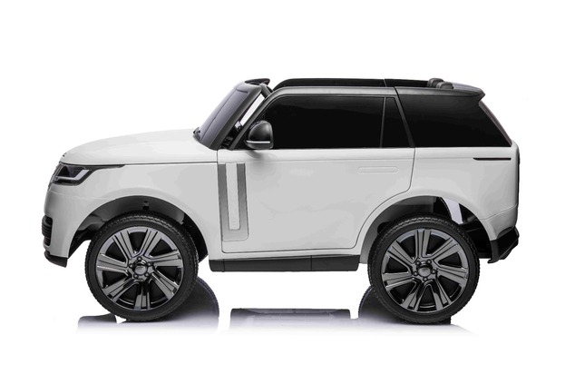 Electric Ride-on car Range Rover Model 2023, Two Seater, White, Leatherette Seats, Radio with USB In