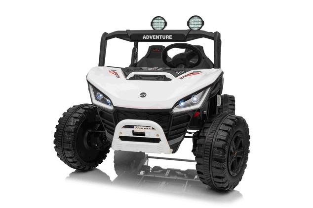 Electric Ride-on car T-REX Ride 4x4 Two-seater 24V, white, MP3 Player with USB/AUX input, 4x4 drive,