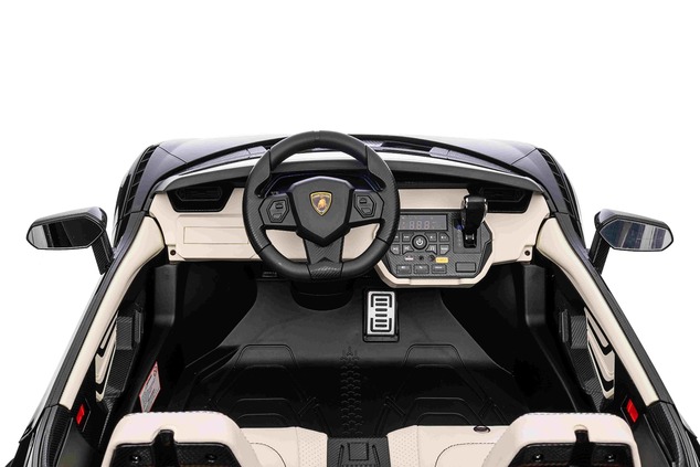 Electric Ride-on car Lamborghini Sian 4X4, black, 12V, 2.4 GHz remote control, USB / AUX Input, Blue