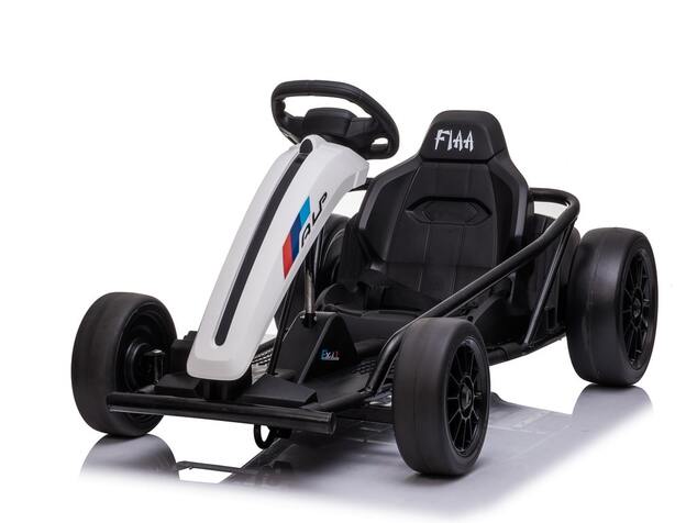 Drift Kart DRIFT-CAR 24V, White, Smooth Drift wheels, 2 x 350W Motor, Drift mode at 13 Km / h, 24V B