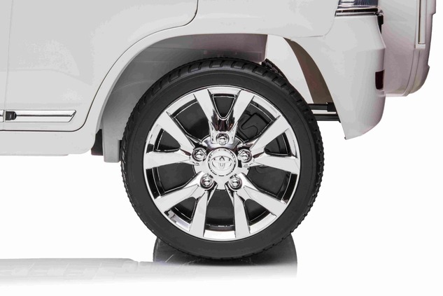 Electric Ride on Car Toyota Landcruiser 12V, WHITE, Leatherette seat, 12V/7AH Battery, Opening doors