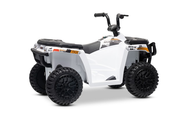 Licensed electric Ride-on quad Arctic Cat 12V with rear wheel drive, white, LED lights, Lithium batt