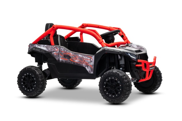 Electric Ride-on car Kawasaki TERYX KRX 1000 12V, red, single seat, rear axle suspension, 2.4 Ghz re