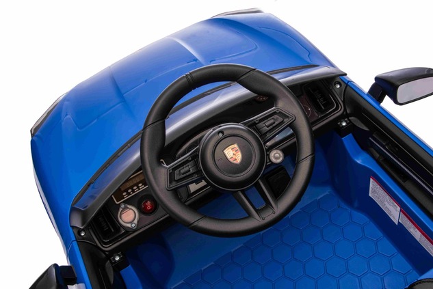 Auto elettrica per bambini Porsche Cayenne 12V con trazione posteriore - con licenza (1 posto), blu,