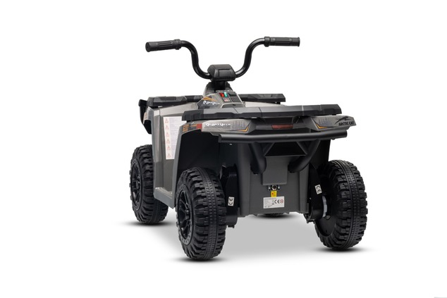Licensed electric Ride-on quad Arctic Cat 12V with rear wheel drive, grey, LED lights, Lithium batte