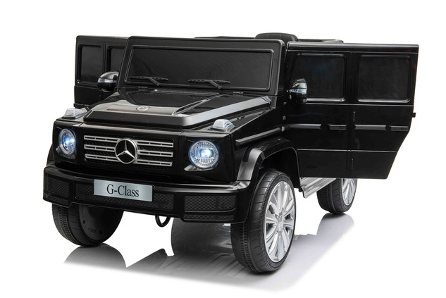 Electric Ride-on car Mercedes G500 12V, black, 2.4 GHz remote control, USB / SD Input, Rear suspensi