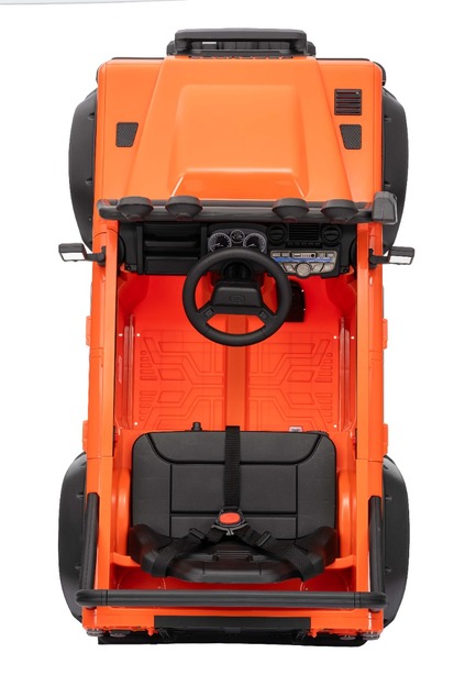 Electric Ride-on car Land Rover Defender 110 SVX 12V, orange, 4X4 drive, LED lights, front and rear 