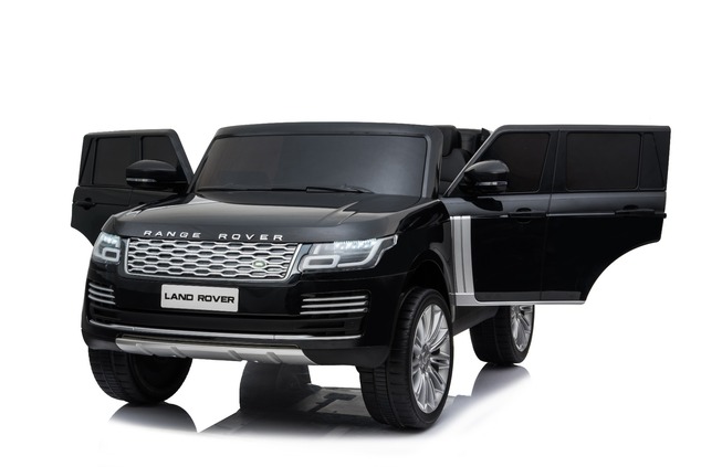 Electric Ride-On Range Rover, Black, Double Leather Seat, LCD Display with USB Input, 4x4 Drive, 2x
