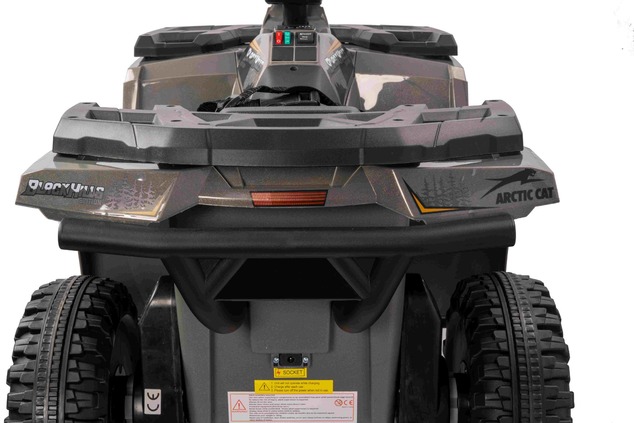 Licensed electric Ride-on quad Arctic Cat 12V with rear wheel drive, grey, LED lights, Lithium batte