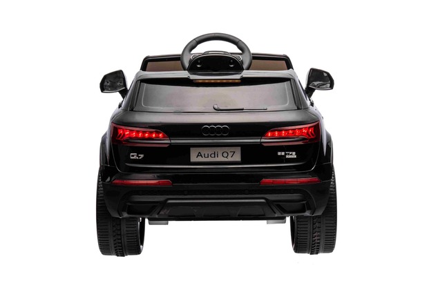 Auto elettrica per bambini Audi Q7 nero, monoposto, sospensione indipendente, batteria 12V, telecoma