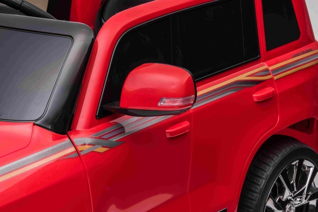 Electric Ride on Car Toyota Landcruiser 12V, RED, Leatherette seat, 12V/7AH Battery, Opening doors, 