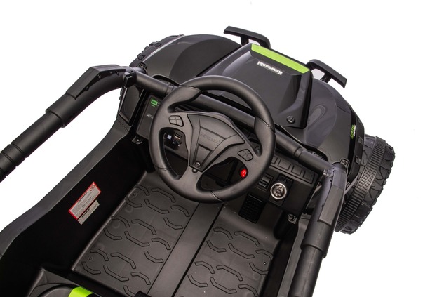 Electric Ride-on car Kawasaki TERYX KRX 1000 12V, black, single seat, rear axle suspension, 2.4 Ghz 