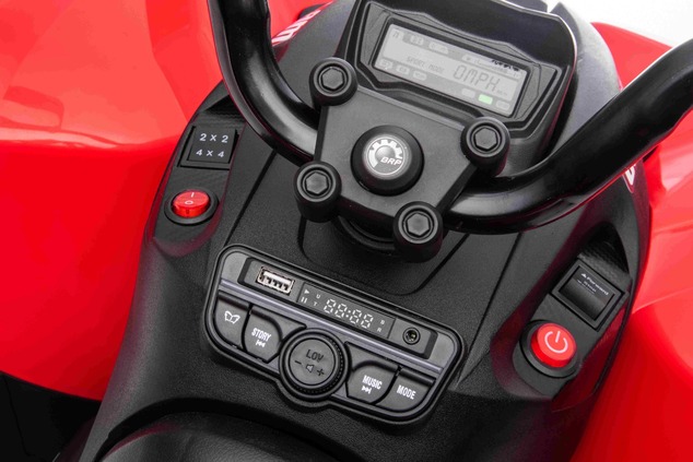 Can-am Renegade electric Ride-on quad, red, single seater, front and rear suspension, LED lights, Li