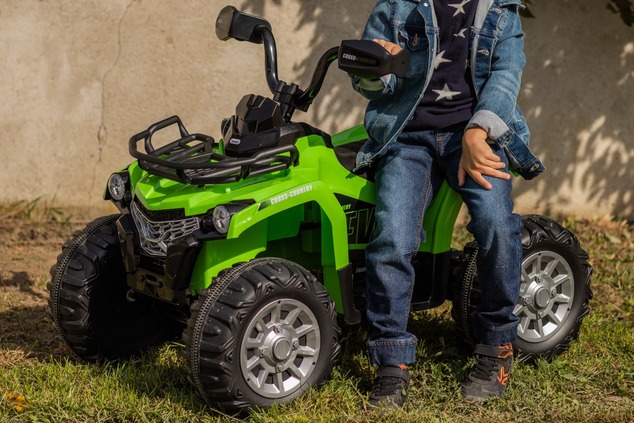 Electric QUAD SUPERPOWER 12V, green, Plastic wheels with rubber band, 2 x 45W Motor, plastic seat, s