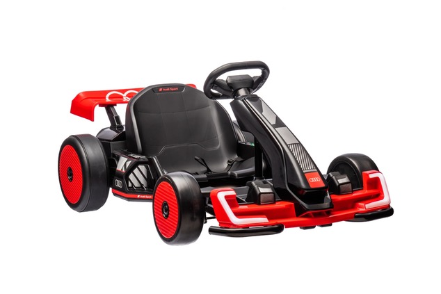 Licensed ride-on Drift Kart AUDI 24V, red, LED lights, 2 x 150W Motor, Drift mode with a speed of 12