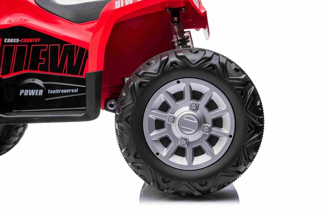 Electric QUAD SUPERPOWER 12V, red, Plastic wheels with rubber band, 2 x 45W Motor, plastic seat, sus