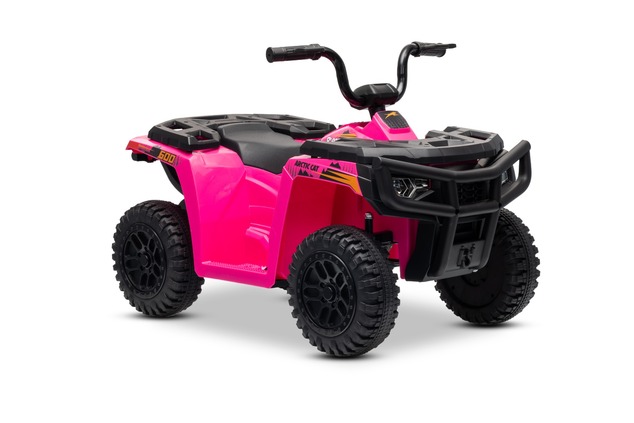 Licensed electric Ride-on quad Arctic Cat 12V with rear wheel drive, pink, LED lights, Lithium batte
