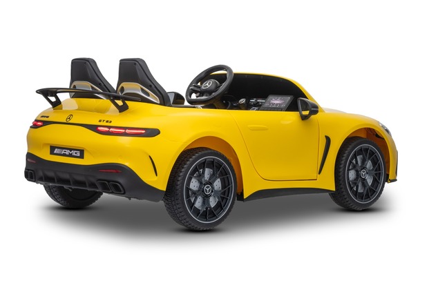 Electric Ride-on car Mercedes GT63 AMG 24V with 4x4 drive, yellow, Two-seater, Adjustable driver's s