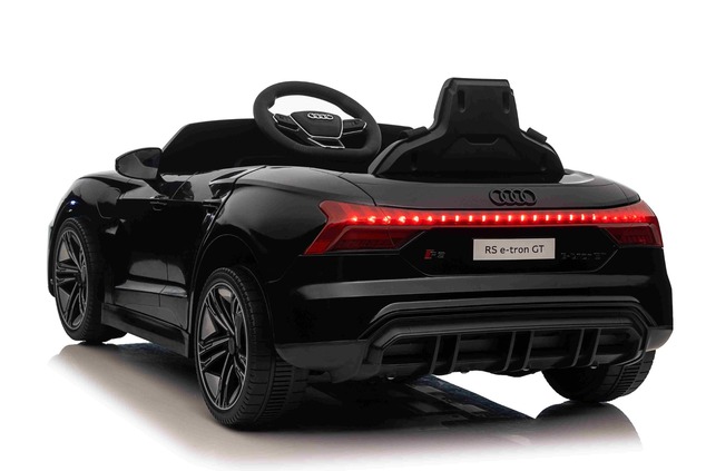 Electric Ride-on car Audi RS E-tron GT 12V, black, wide single seat, 2.4 GHz remote control, USB / A