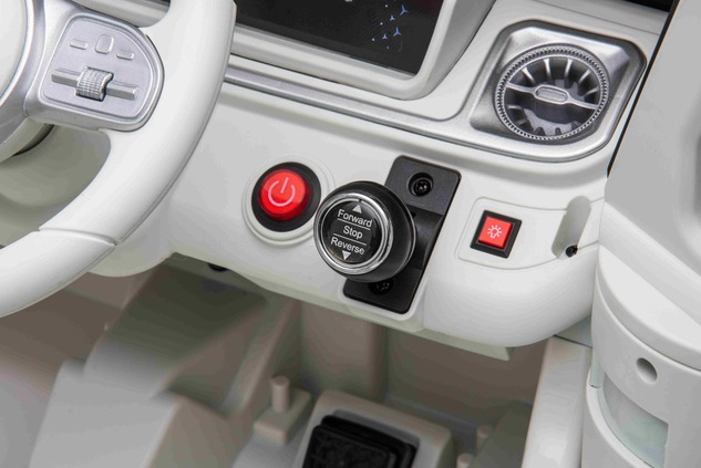 Electric Ride-on car Mercedes-Benz EQG 12V, white, LED underlighted body parts, Functional front and