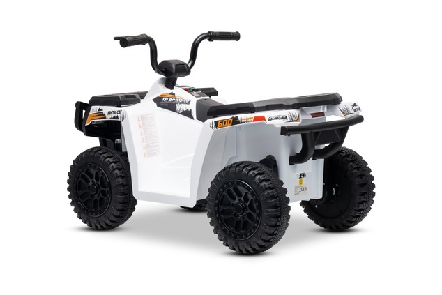 Licensed electric Ride-on quad Arctic Cat 12V with rear wheel drive, white, LED lights, Lithium batt
