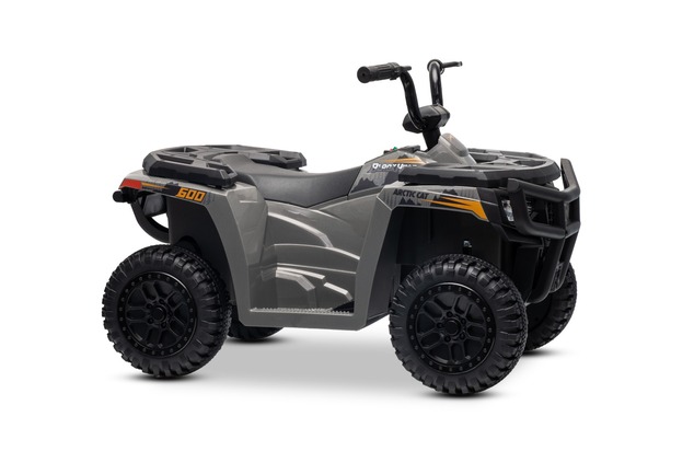Licensed electric Ride-on quad Arctic Cat 12V with rear wheel drive, grey, LED lights, Lithium batte