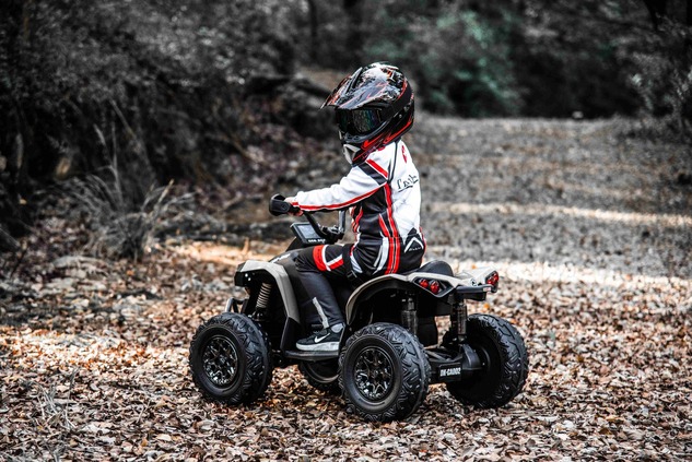 Can-am Renegade electric Ride-on quad, khaki, single seater, front and rear suspension, LED lights, 