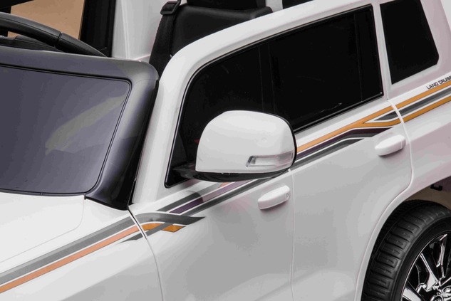 Electric Ride on Car Toyota Landcruiser 12V, WHITE, Leatherette seat, 12V/7AH Battery, Opening doors