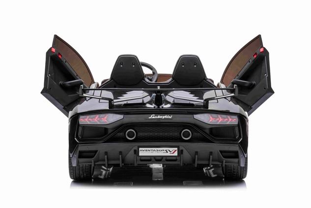 Electric Ride on Car Lamborghini Aventador 24V for two users, Black Paint, MP4 Player, PU Seats, Ver