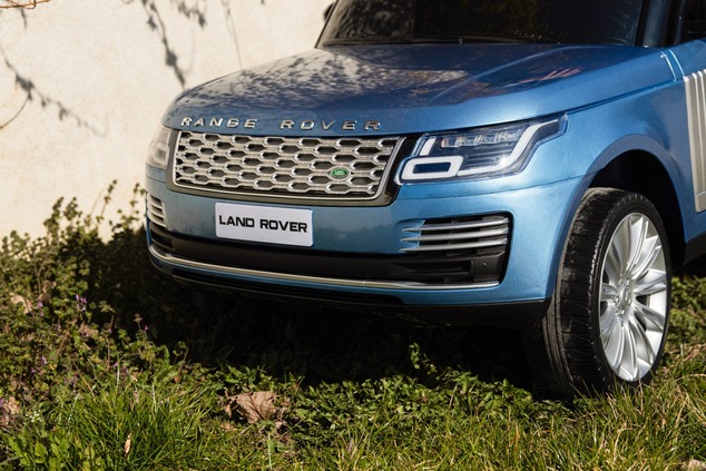 Electric Ride-On Range Rover, Blue Painted, Double Leather Seat, LCD Display with USB Input, 4x4 Dri