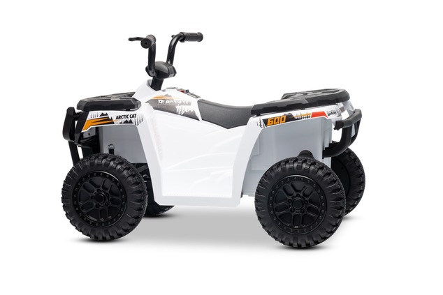 Licensed electric Ride-on quad Arctic Cat 12V with rear wheel drive, white, LED lights, Lithium batt